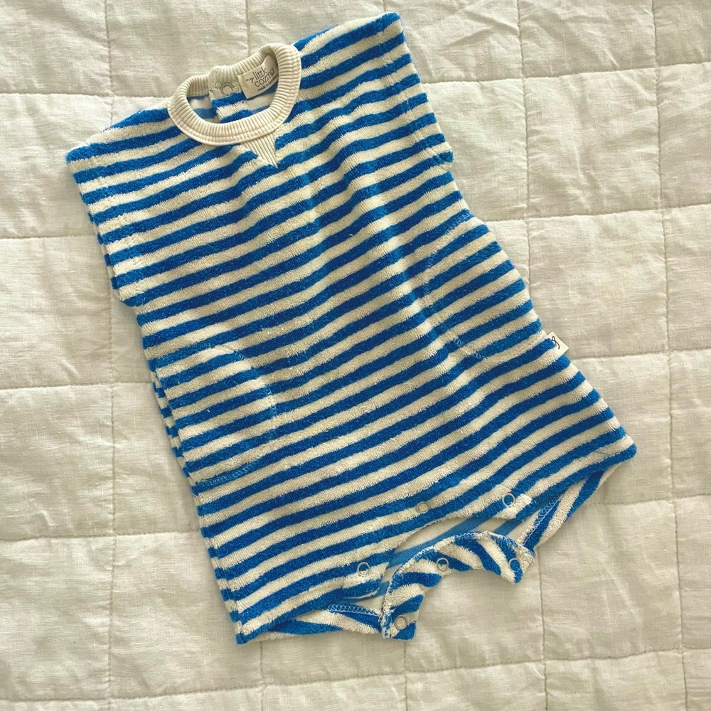 My Little Cozmo Striped Terry Romper